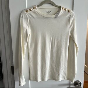 J. Crew Ivory Crewneck Tee with Tag